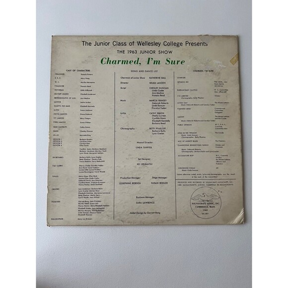 Wellesley Junior Show 1963 LP Charmed I'm Sure Soundcraft Associates VG SA-257 - Picture 2 of 7